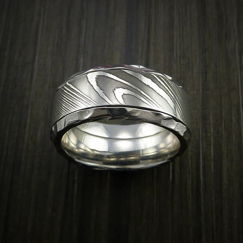 Men’s Cobalt Chrome and Damascus Steel Wedding Band