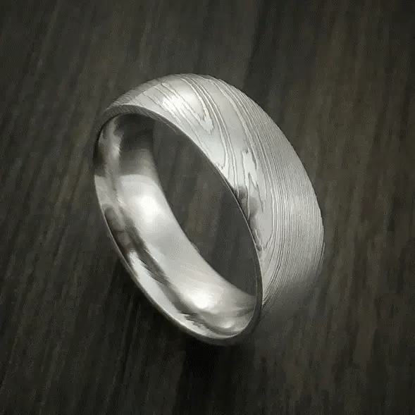 Custom Damascus Steel Men’s Wedding Band