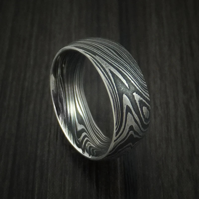 Men’s Marbled Kuro Damascus Steel Wedding Band