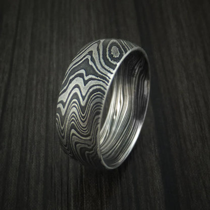 Men’s Marbled Kuro Damascus Steel Wedding Band