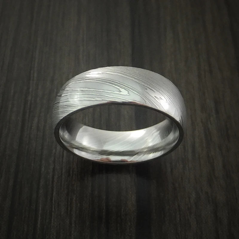 Custom Damascus Steel Men’s Wedding Band
