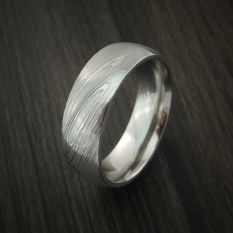 Custom Damascus Steel Men’s Wedding Band