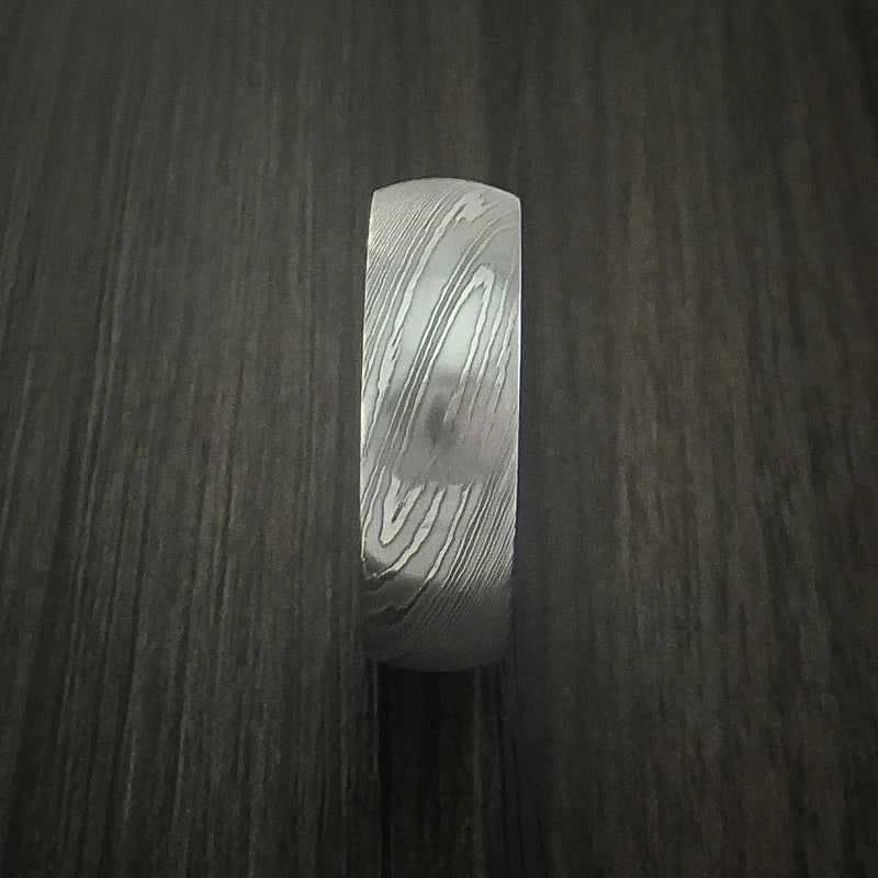 Custom Damascus Steel Men’s Wedding Band