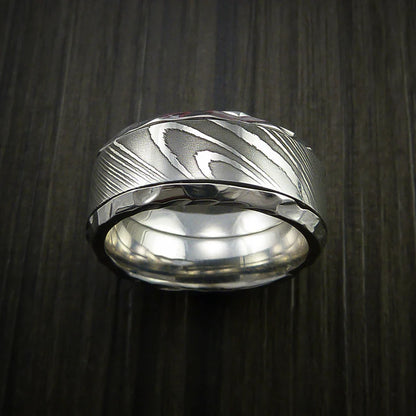 Men’s Cobalt Chrome and Damascus Steel Wedding Band