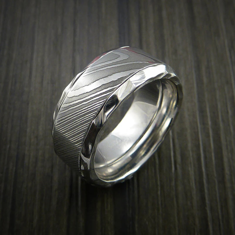 Men’s Cobalt Chrome and Damascus Steel Wedding Band