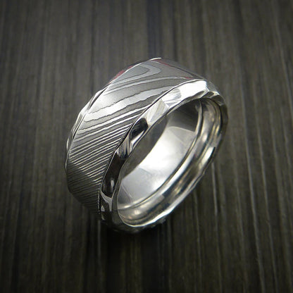 Men’s Cobalt Chrome and Damascus Steel Wedding Band