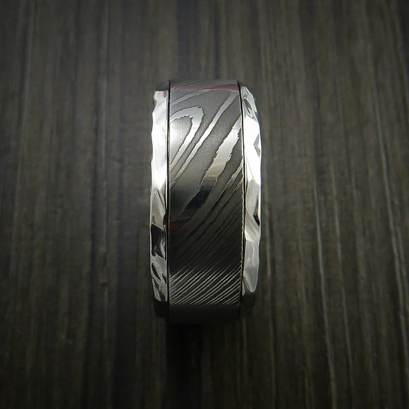 Men’s Cobalt Chrome and Damascus Steel Wedding Band