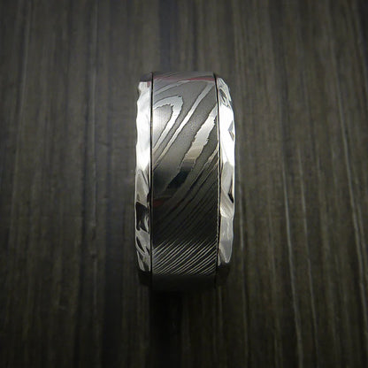 Men’s Cobalt Chrome and Damascus Steel Wedding Band